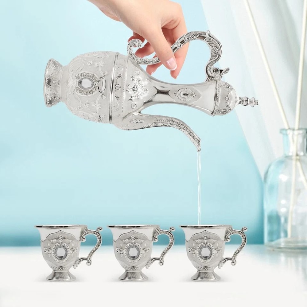 Vintage Tea Coffee Serving Set With Pot Cups Decorative Home Decor 3