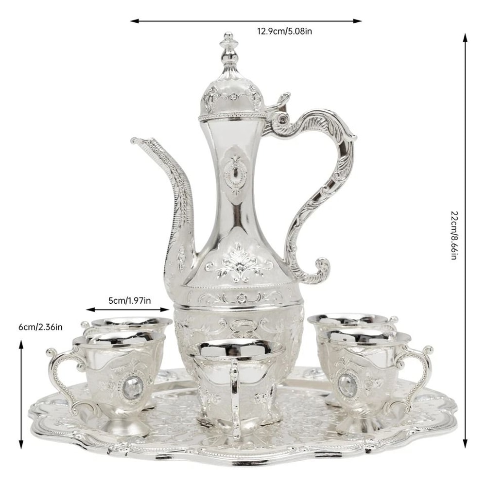 Vintage Tea Coffee Serving Set With Pot Cups Decorative Home Decor 5
