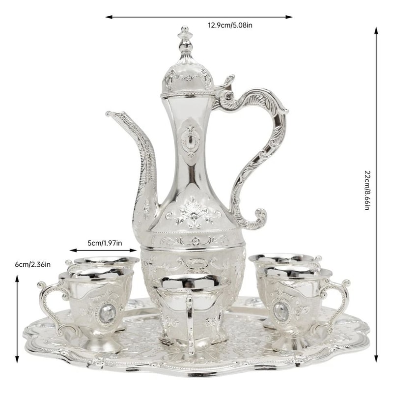 Vintage Tea Coffee Serving Set With Pot Cups Decorative Home Decor 5