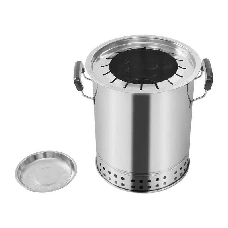 Premium Portable Charcoal Grill Set Stainless Steel Outdoor BBQ With Meat Cooker Rack 3