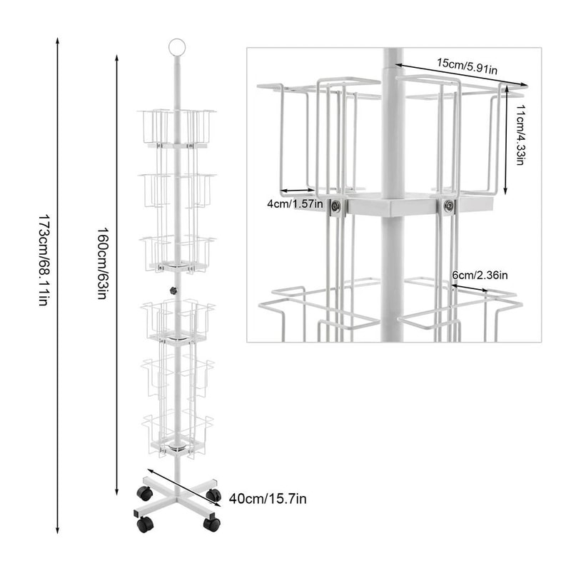 Rotating Greeting Card Display Stand Pocket Floor Rack Organizer 1