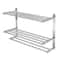 Stainless Steel Towel Rack Wall Mounted Bathroom Storage Shelf 0