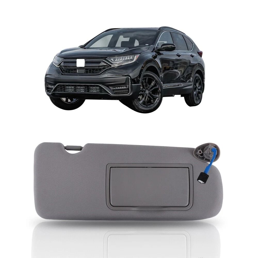 Honda CRV Passenger Sun Visor With Lighted Mirror Replacement Gray Plastic 0