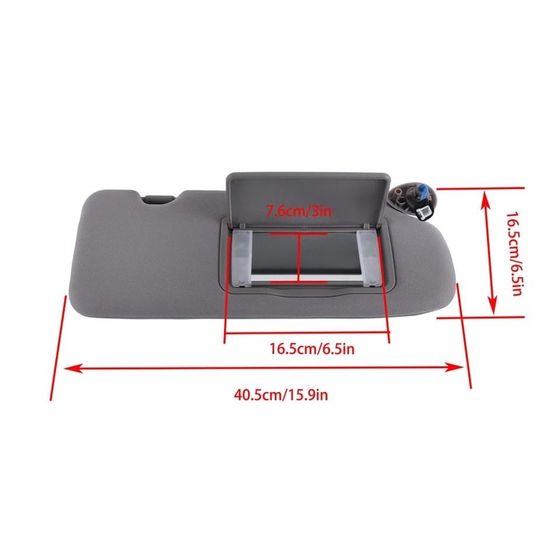 Honda CRV Passenger Sun Visor With Lighted Mirror Replacement Gray Plastic 6