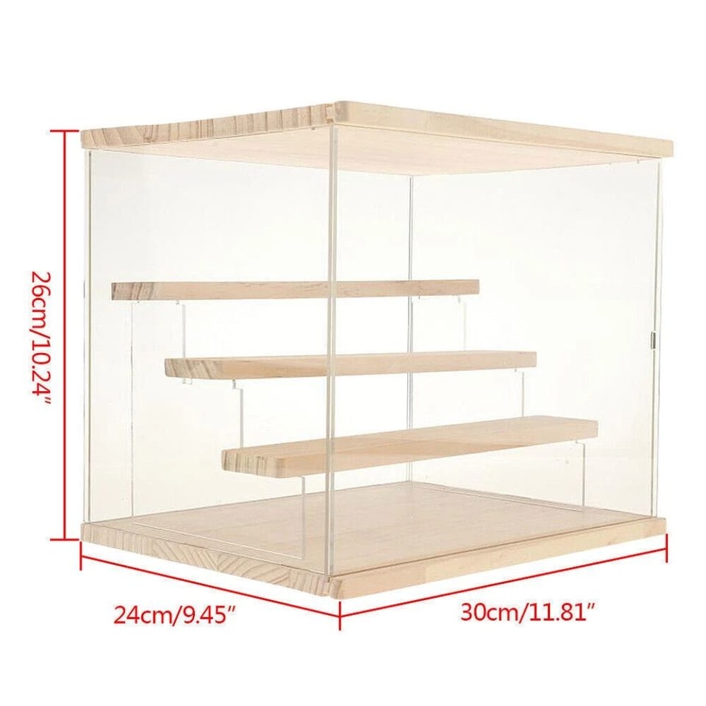 Clear Acrylic Display Case Countertop Dustproof Showcase Organizer Stand 10