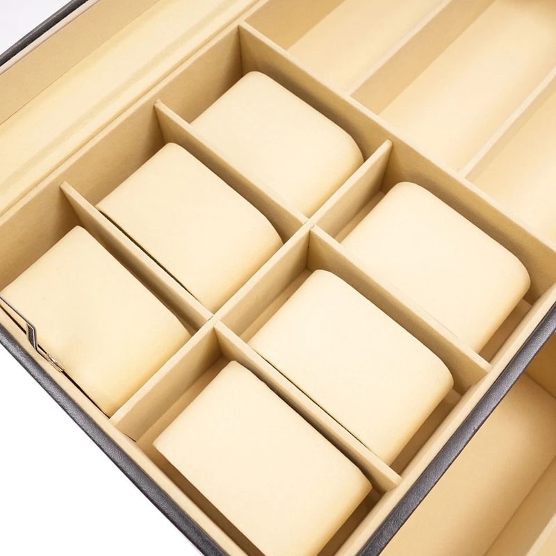 Lockable Watch Box And Sunglasses Organizer With Jewelry Storage Drawer 3