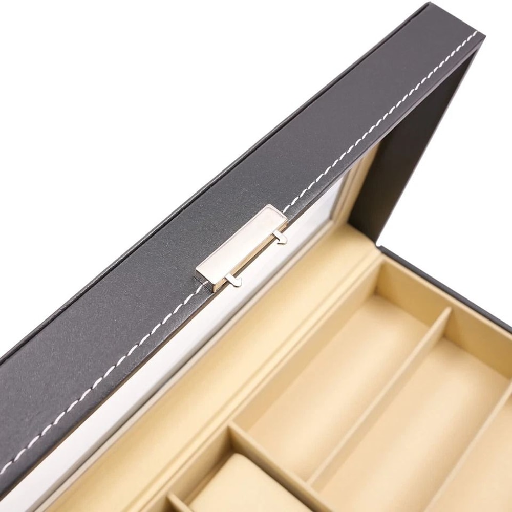 Lockable Watch Box And Sunglasses Organizer With Jewelry Storage Drawer 4