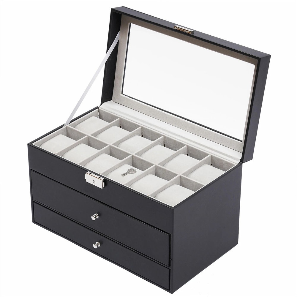 Slot Watch Box Display Case And Jewelry Organizer 0