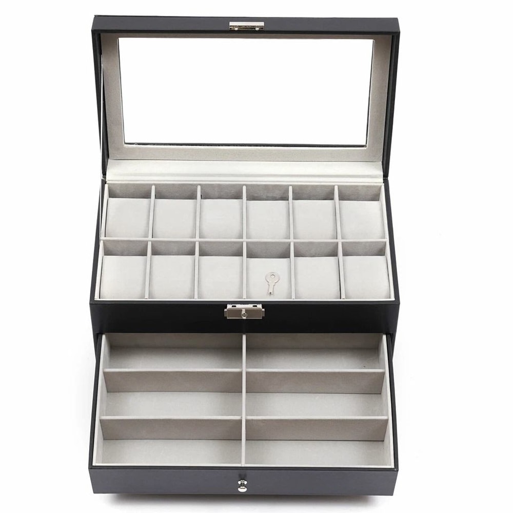 Slot Watch Box Display Case And Jewelry Organizer 4