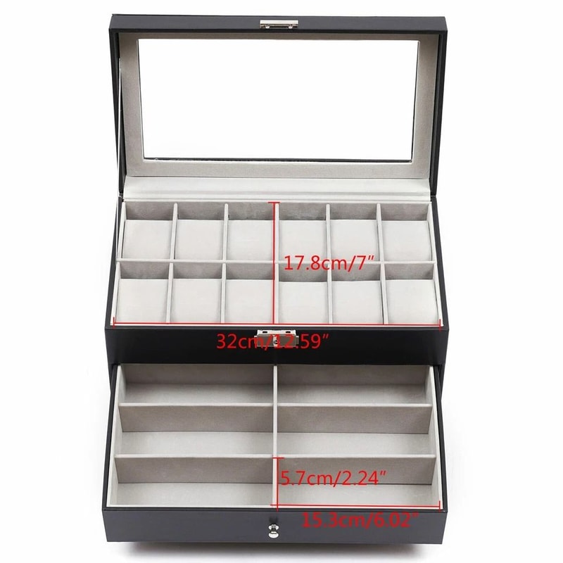 Slot Watch Box Display Case And Jewelry Organizer 6
