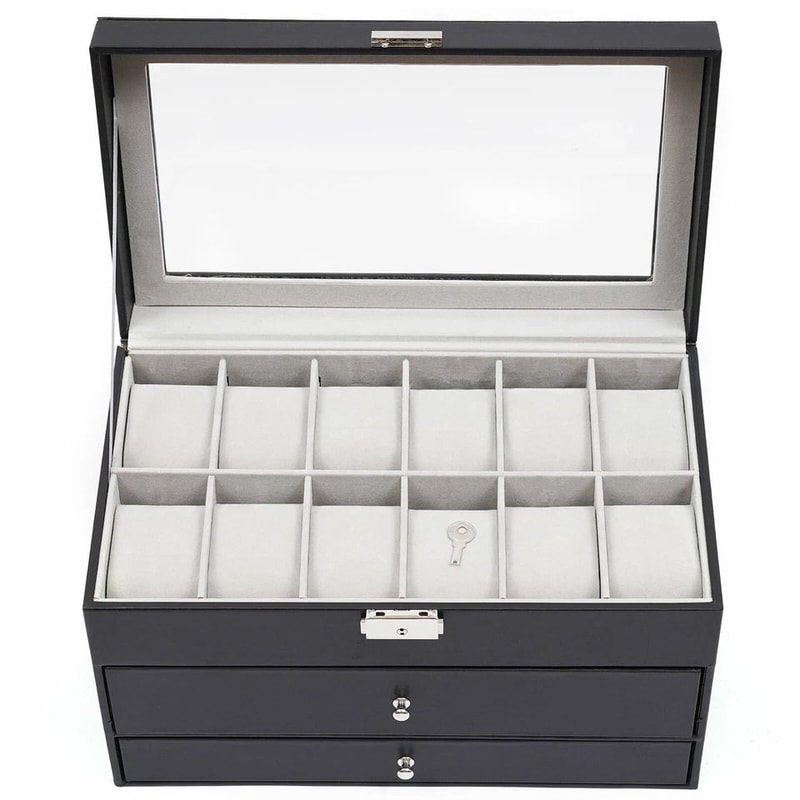 Slot Watch Box Display Case And Jewelry Organizer 7