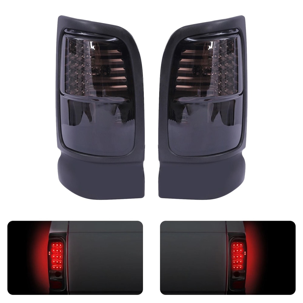 Smoked Black LED Tail Lights Pair For Dodge Ram 0