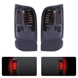 smoked black led tail lights pair for dodge ram