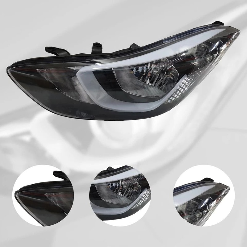 Pair Headlight Assembly For Hyundai Elantra Left Right Headlamps 11