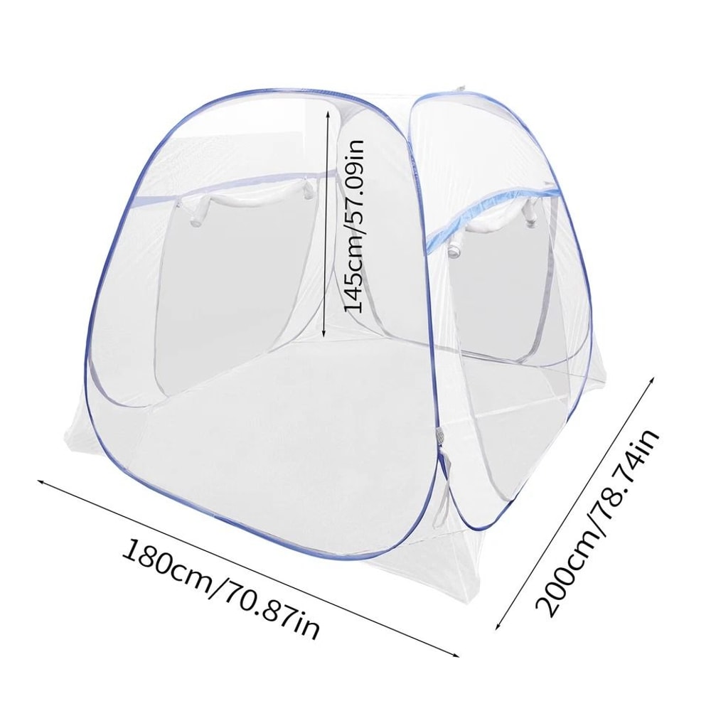 Pop Up Mosquito Net Tent Foldable Bed Canopy With Zipper Door 4