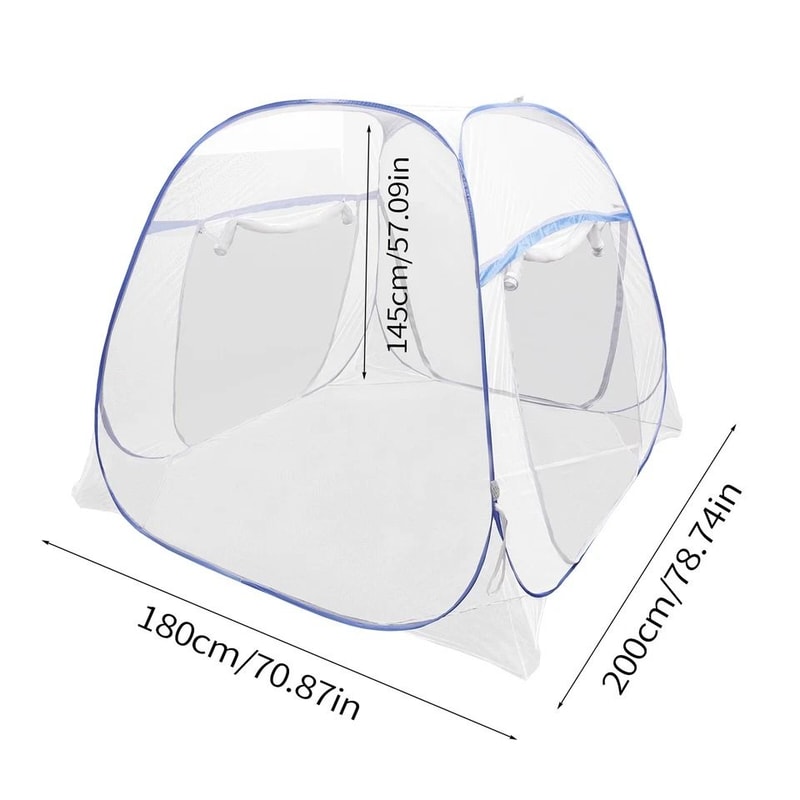 Pop Up Mosquito Net Tent Foldable Bed Canopy With Zipper Door 4