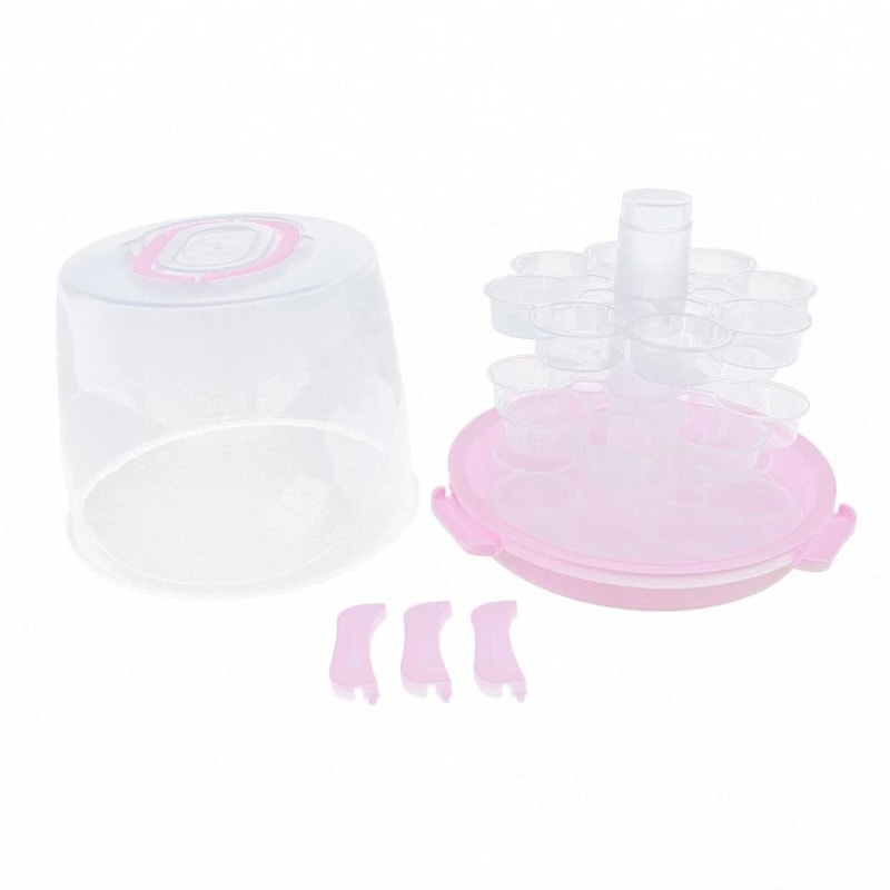 Cupcake Carrier With Lid Tier Portable Cake And Dessert Transport Box 1