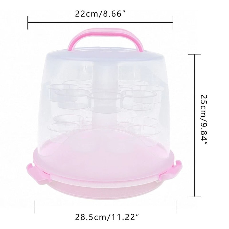 Cupcake Carrier With Lid Tier Portable Cake And Dessert Transport Box 4