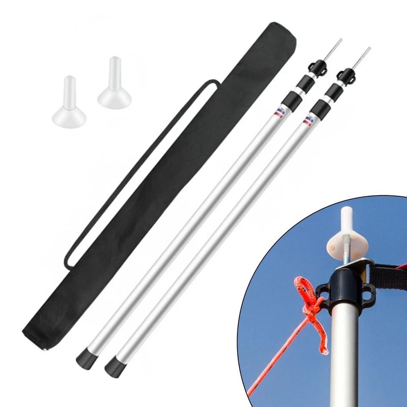 Adjustable Telescopic Tarp Canopy Support Poles Camping Awning Poles 5