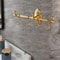 Vintage Brass Wall Mounted Towel Shelf Towel Bar Rack With Hooks 0