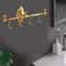 Vintage Brass Wall Mounted Towel Shelf Towel Bar Rack With Hooks 6