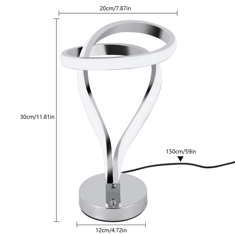 Modern LED Spiral Table Lamp Stylish Curved LED Bedside Desk Light 3