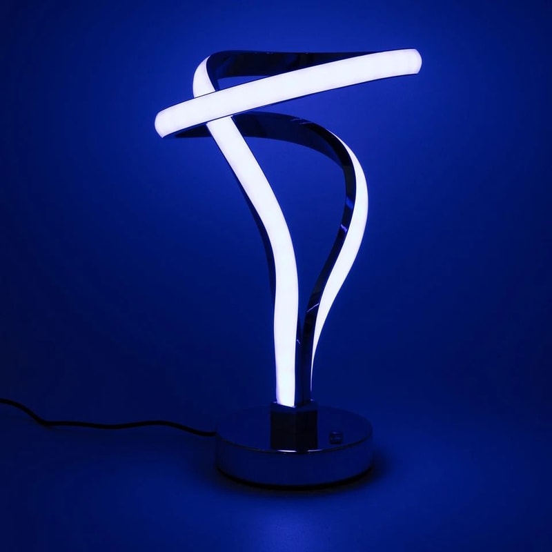Modern LED Spiral Table Lamp Stylish Curved LED Bedside Desk Light 6