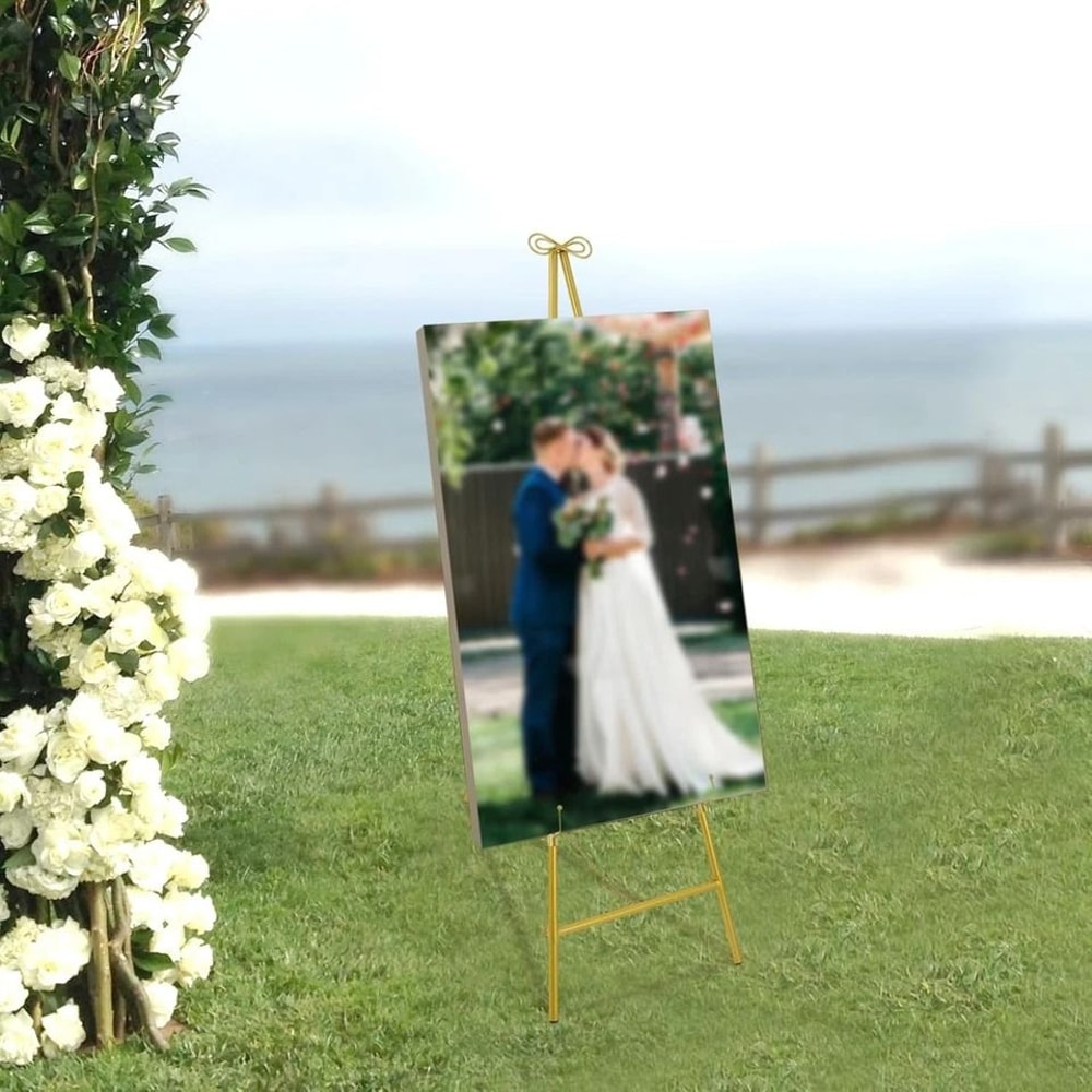 Gold Adjustable Floor Standing Easel For Wedding Event Displays 4