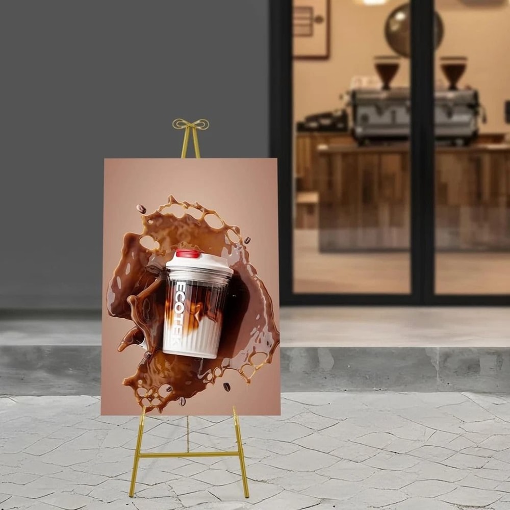 Gold Adjustable Floor Standing Easel For Wedding Event Displays 5