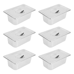 premium stainless steel food storage trays with lids stackable set