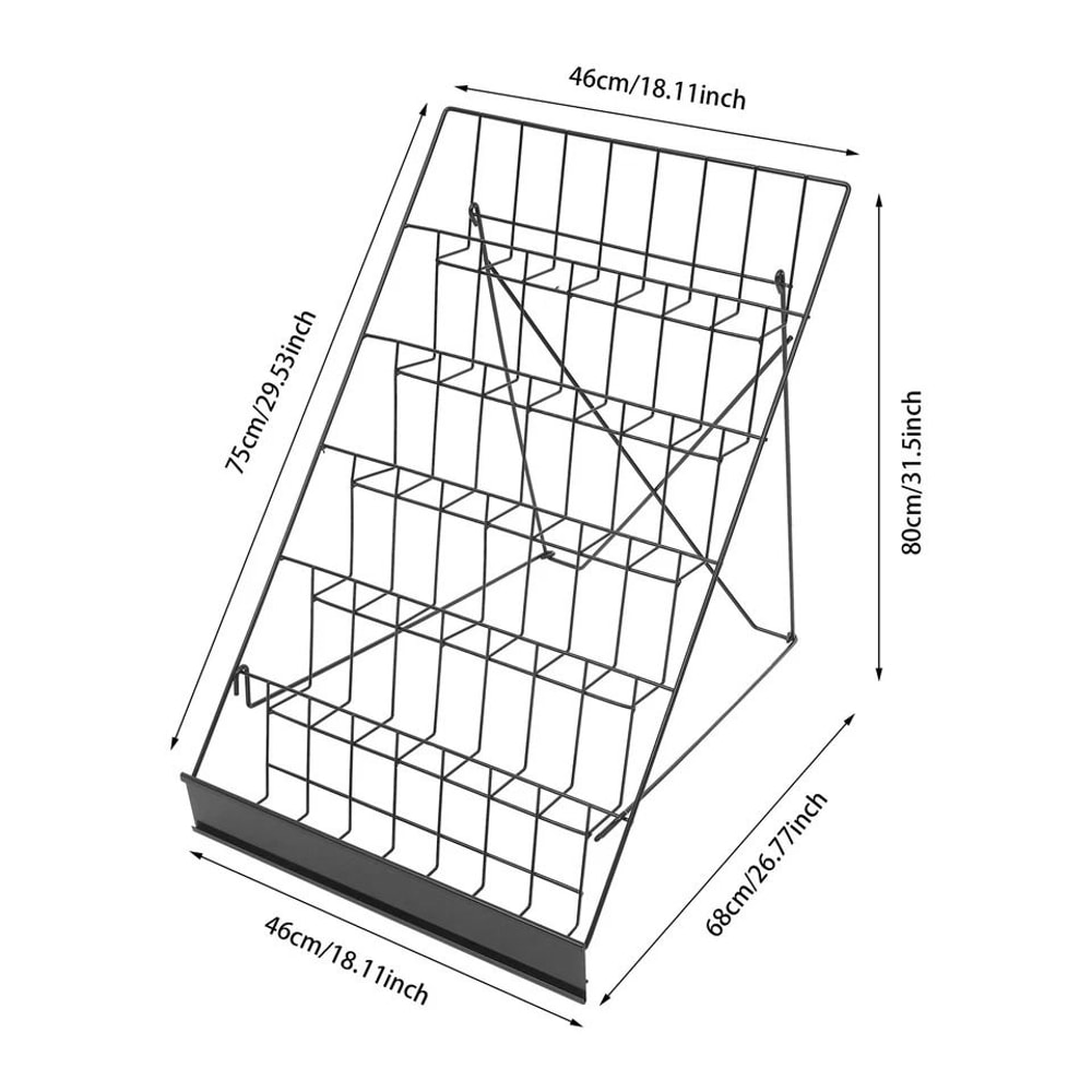 Foldable Wire Magazine Rack Book Display Stand Iron Organizer For Comics Books Prints 1