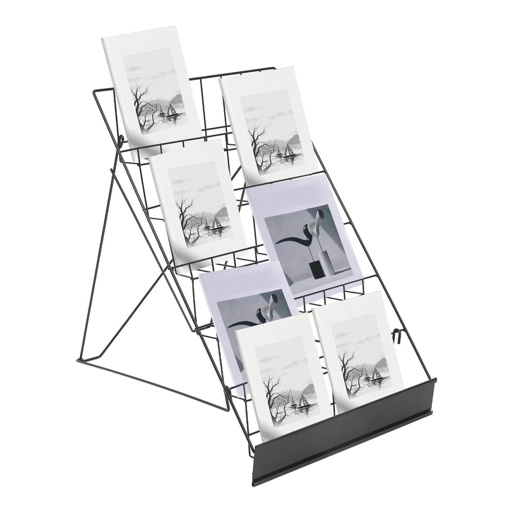 Foldable Wire Magazine Rack Book Display Stand Iron Organizer For Comics Books Prints 0