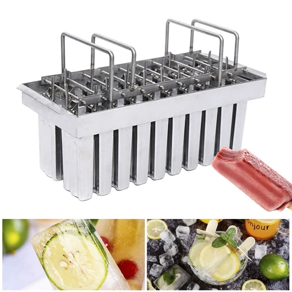 Premium Stainless Steel Ice Cream Stick Molds Popsicle Maker Set 4