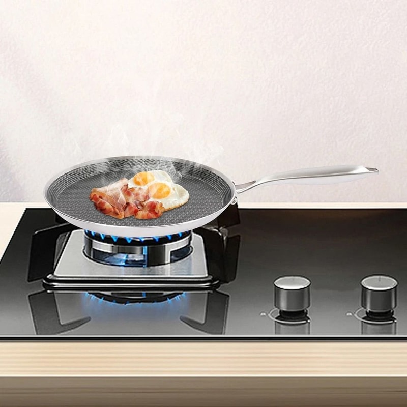 Stainless Steel Crepe Pan And Pancake Pan With Honeycomb Nonstick Surface 4