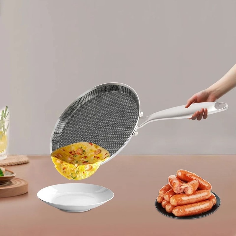Stainless Steel Crepe Pan And Pancake Pan With Honeycomb Nonstick Surface 6