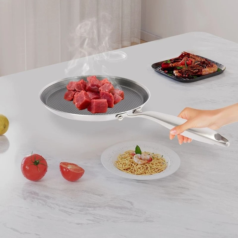 Stainless Steel Crepe Pan And Pancake Pan With Honeycomb Nonstick Surface 7