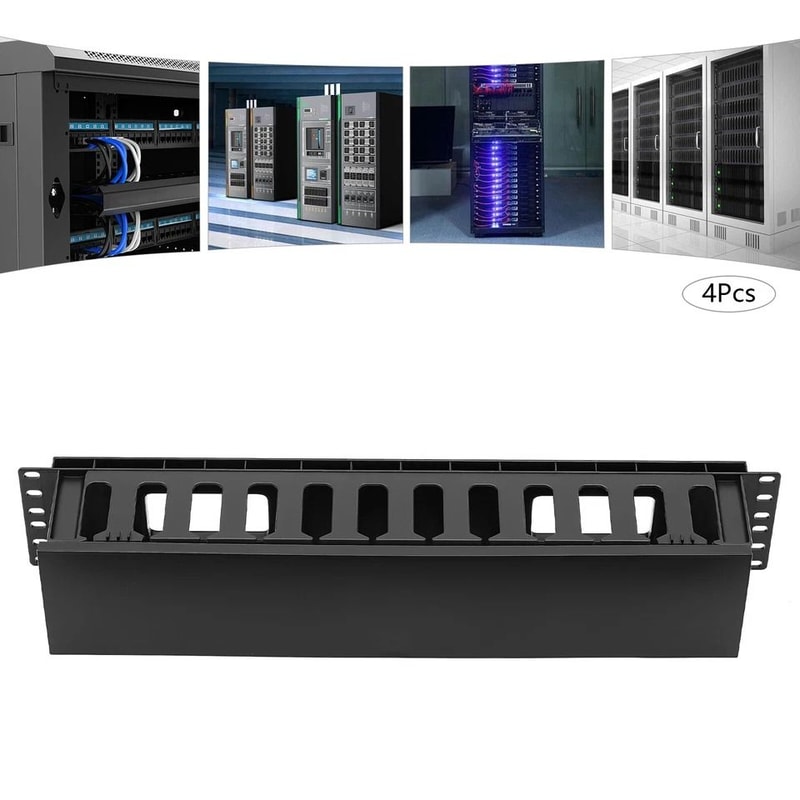 Premium Rack Cable Organizer With Horizontal Cable Management Panels 4