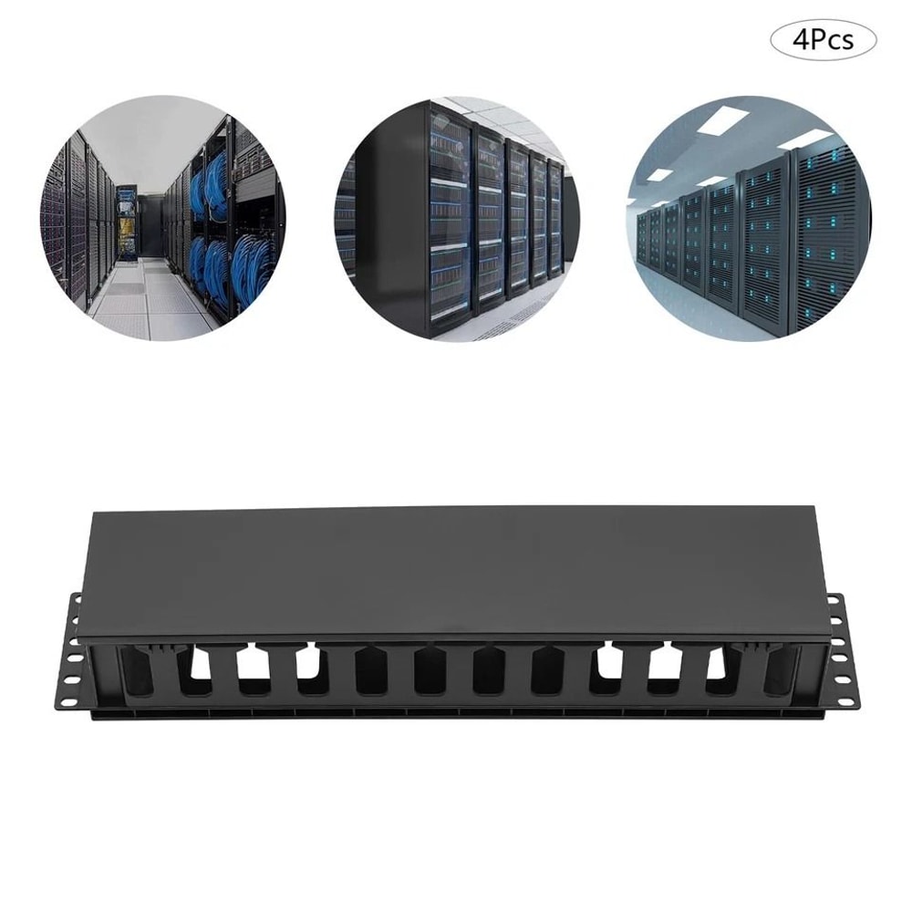 Premium Rack Cable Organizer With Horizontal Cable Management Panels 7