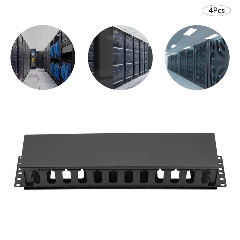 Premium Rack Cable Organizer With Horizontal Cable Management Panels 7