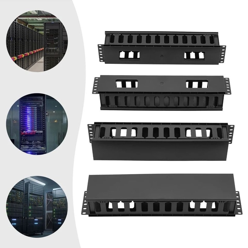 Premium Rack Cable Organizer With Horizontal Cable Management Panels 8