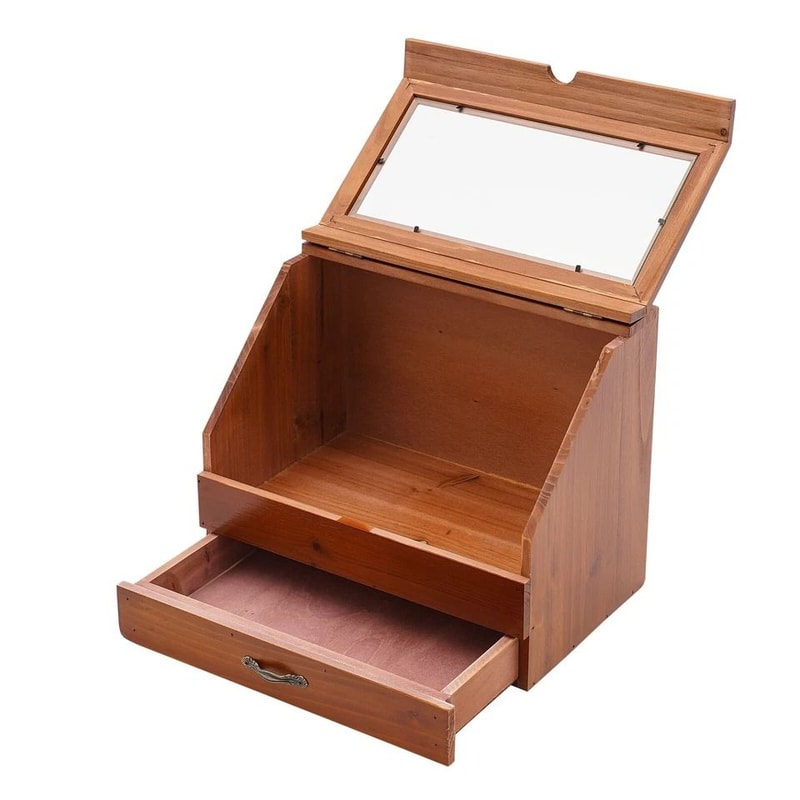Premium Wooden Perfume Jewelry Organizer Display Stand With Drawer Elegant Vanity Storage Solution 2