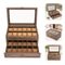 Slot Watch Storage Organizer Glass Top Watch Display Case With Drawer For Men Timepieces 3