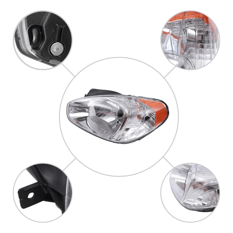 Hyundai Accent Left Driver Halogen Headlight Assembly Replacement 5