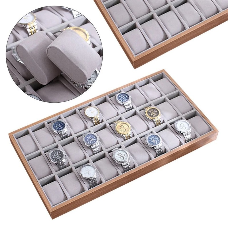 Watch Storage Tray Organizer Wooden Watch Display Case Watch Organizer 7