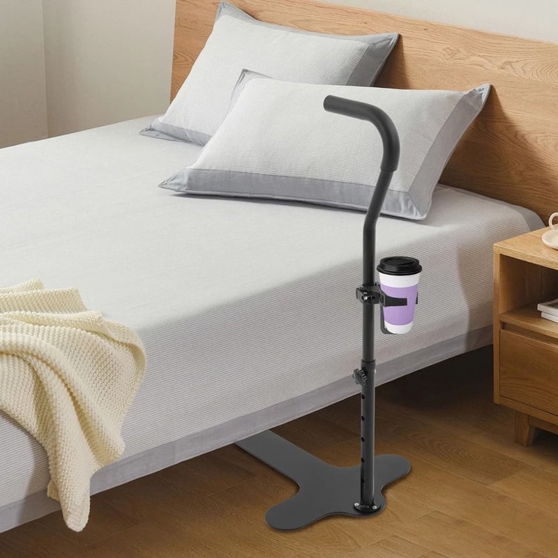 Adjustable Couch Stand Assist Rail For Elderly With Cup Holder 2