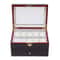 Premium Slot Wood Watch Display Case With Glass Top Lock Elegant Watch Storage Organizer 2