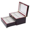 Premium Slot Wood Watch Display Case With Glass Top Lock Elegant Watch Storage Organizer 4