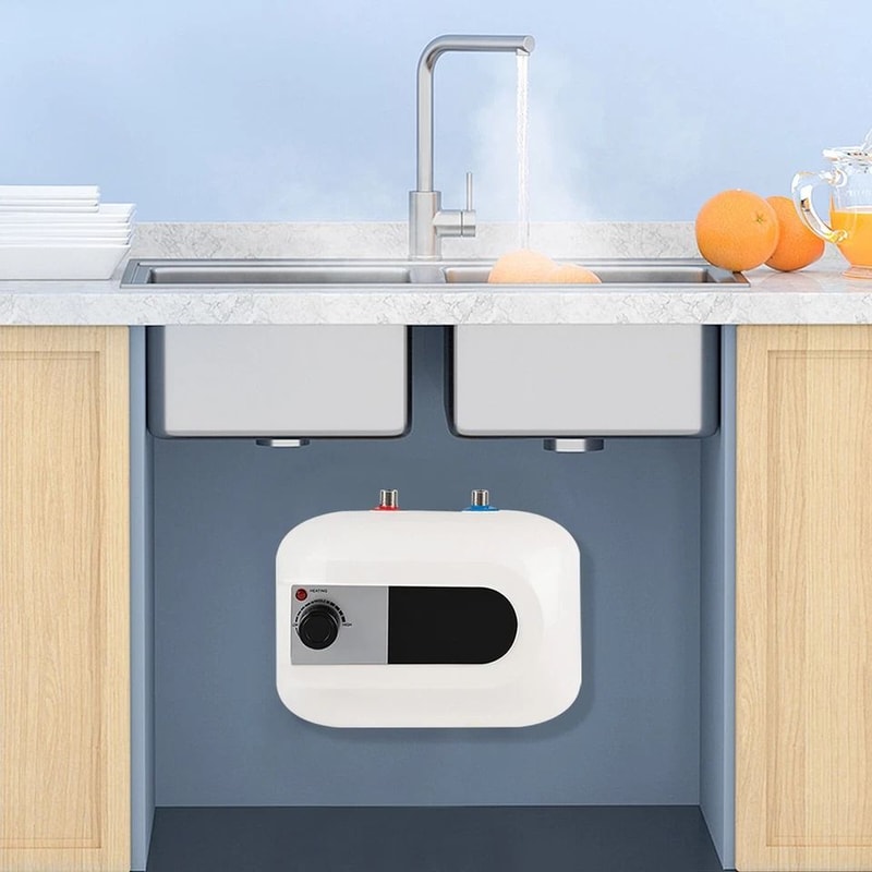 Compact Electric Mini Tank Water Heater Fast Hot Water For Kitchen RV Under Sink Use 2