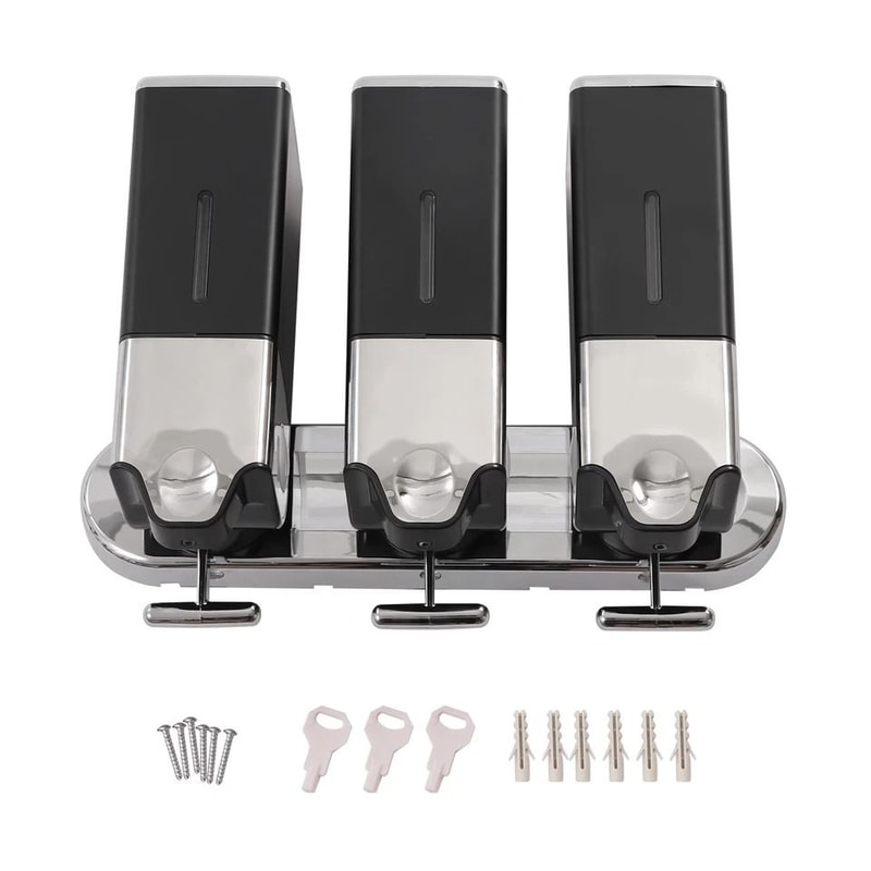 Premium Bottle Wall Mount Shower Dispenser Shampoo Conditioner Soap Organizer 3