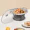Premium Round Chafing Dish Buffet Catering Server Stainless Steel With Glass Lid Fuel Holder 2